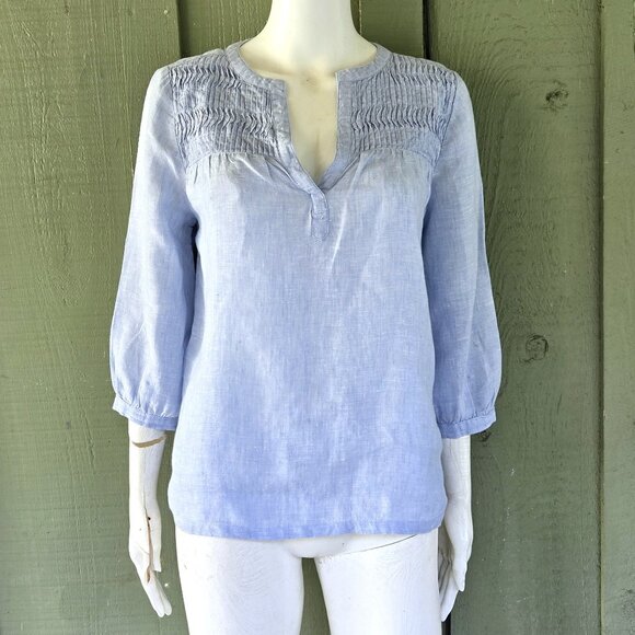 JOIE Pale Blue Linen Tunic Top Small S - Picture 1 of 4